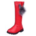 thumbnail image 2 of Mostsola Girls Boots Wide Calf Fashion Tall Riding Boots Winter Warm Zip up Mid Calf Boots, 2 of 9