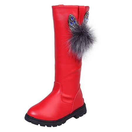 

ZMHEGW Children Shoes Com table Soft Sole Boots Fashion High Boots Girls Princess Boots Boot Toddler Girl Shoes Size 4 1 Yr Old Girl Shoes Rubber Boots Kids Girl Shoes Cute Kids Snow Gear Big Girl