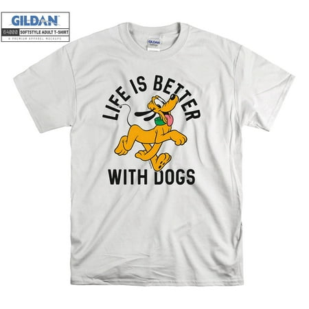 Pluto Life is Better with Dogs T-shirt Hoody Kids Child Tote Bag Tshirt S-M-L-XL-XXL-3XL-4XL-5XL Gildan Men Women Unisex 7164
