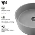 thumbnail image 6 of VIGO Palermo Gothic Gray Concreto Stone 15 in. L x 15 in. W x 5 in. H Round Vessel Bathroom Sink, 6 of 8