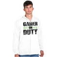 thumbnail image 5 of Gamer On Duty Video Games Nerdy Geeky Zip Hoodie Sweatshirt Men Brisco Brands X, 5 of 6