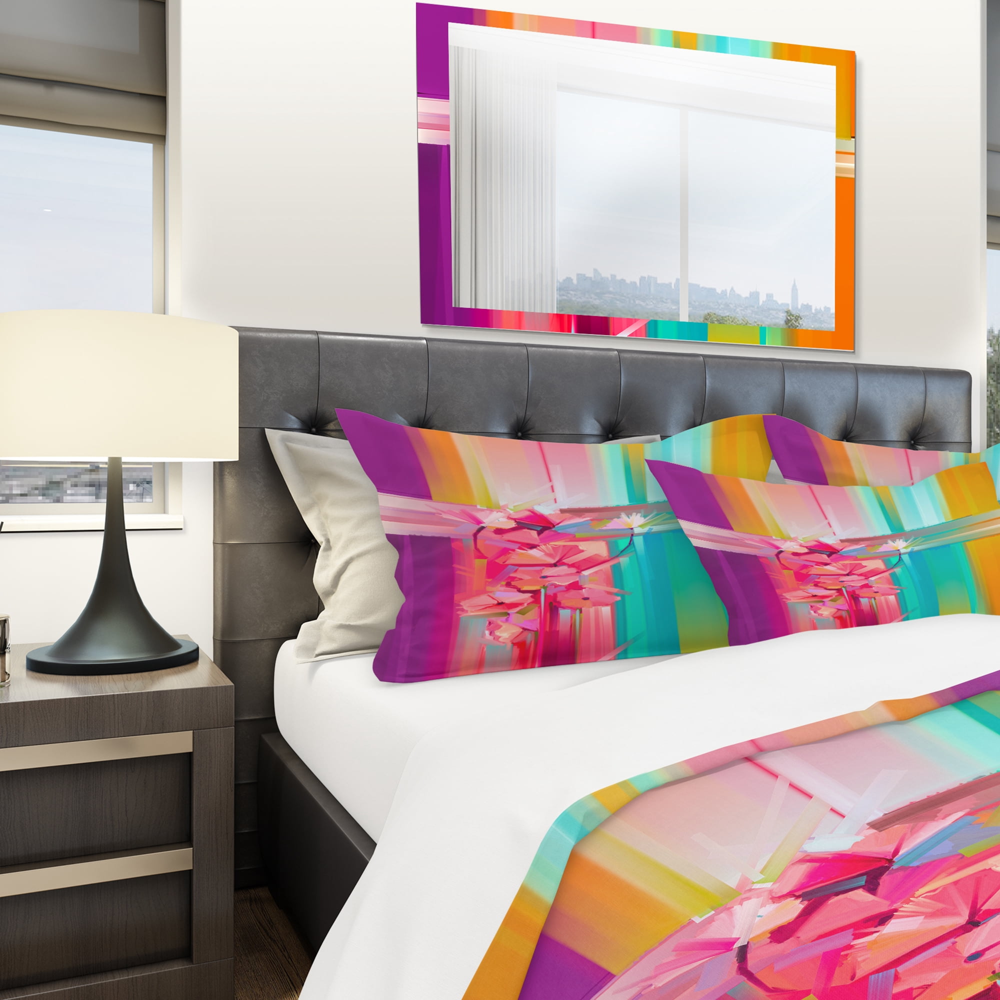 Designart 'Abstract Red Gerbera Spring Flower' Modern & Contemporary Duvet Cover Set