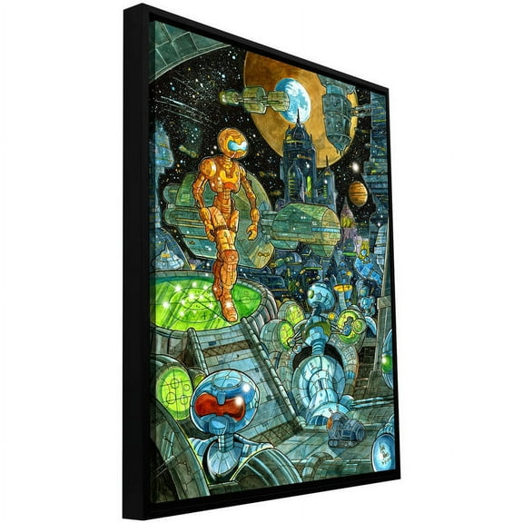 Luis Peres "Robots" Floater-Framed Gallery-Wrapped Canvas