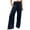 Navy, variant on gakvbuo Cotton Linen Pants For Women Casual Drawstring Elastic Waist Long Pants Straigh Wide Leg Pants Trousers Solid Color Slacks Womens Sweatpants