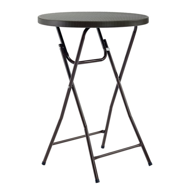 Sandusky Commercial Heavy Duty Round Folding Cocktail Table, Brown