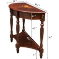 thumbnail image 2 of GEXPUSM 47"Console Table with Drawer Storage, Solid Wood Semicircular Decorative Side Table,Walnut, 2 of 9