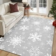 thumbnail image 2 of BLEUM CADE Christmas Snowflake 3x5 ft Area Rug,Non-slip Machine Washable Area Rug for Christmas Decorations Living Room Bedroom,Gray, 2 of 8