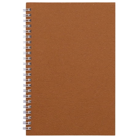A5 Spiral Notebook 8.3 X 5.5 inches with Glossy Leather Grain Card Cover Margin Lined White Paper with Full Aperture for Double Sided Use Quality for scholars And Office A Notebook