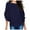 Blue, variant on TYGHBN Women Lady's Long Sleeve Solid T-Shirt Batwing Sleeve Loose Sweater Top Long Sleeve Comfort Long Sleeve Women Fit T Shirts Woman's Summer Tops T Shirts Women Shirt Women Casual Womens Tops