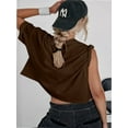 thumbnail image 3 of Workout Crop Tops for Women Loose Fit Breathable Yoga T Shirts Running Athletic Cropped Workout Tops, 3 of 4