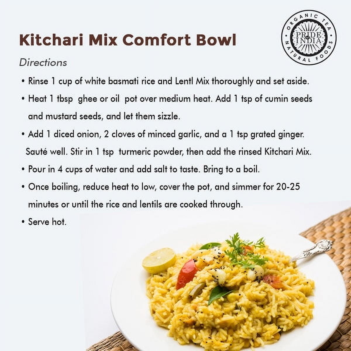 Pride of India - Pack of 6 - White Basmati Rice And Lentil Kitchari Mix, Protein Superfood, 3 lbs Jar