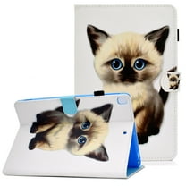 Allytech iPad 10.2 2019 Case with Pencil Holder iPad 7th Generation Tablet Case, PU Leather Smart Auto Sleep/Wake Shell Card Slot Slim Stand Cover for Apple iPad 7th Gen 10.2 inch iPad,Cat