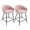 Pink - Velvet, variant on Guyou 26" Height Faux Fur Bar Stools Set of 2, Upholstered Counter Height Chairs with Petal Back and Metal Legs for Restaurant Kitchen Island Bar, White