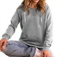 thumbnail image 3 of Chbgutlmr Womens Hoodies Drawstring V Neck Raglan Long Sleeve Athletic Pullover Fall Casual Loose Sweatshirt, 3 of 4