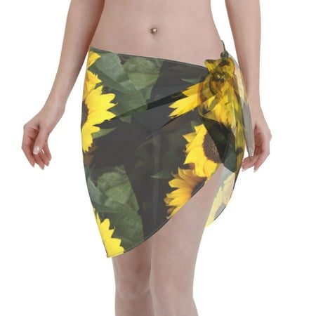 Disketp Japanese Were Blossoming Women Swimsuit Cover Up Short Chiffon Summer Beach Sarong Bikini Wrap Skirt Bathing Suit