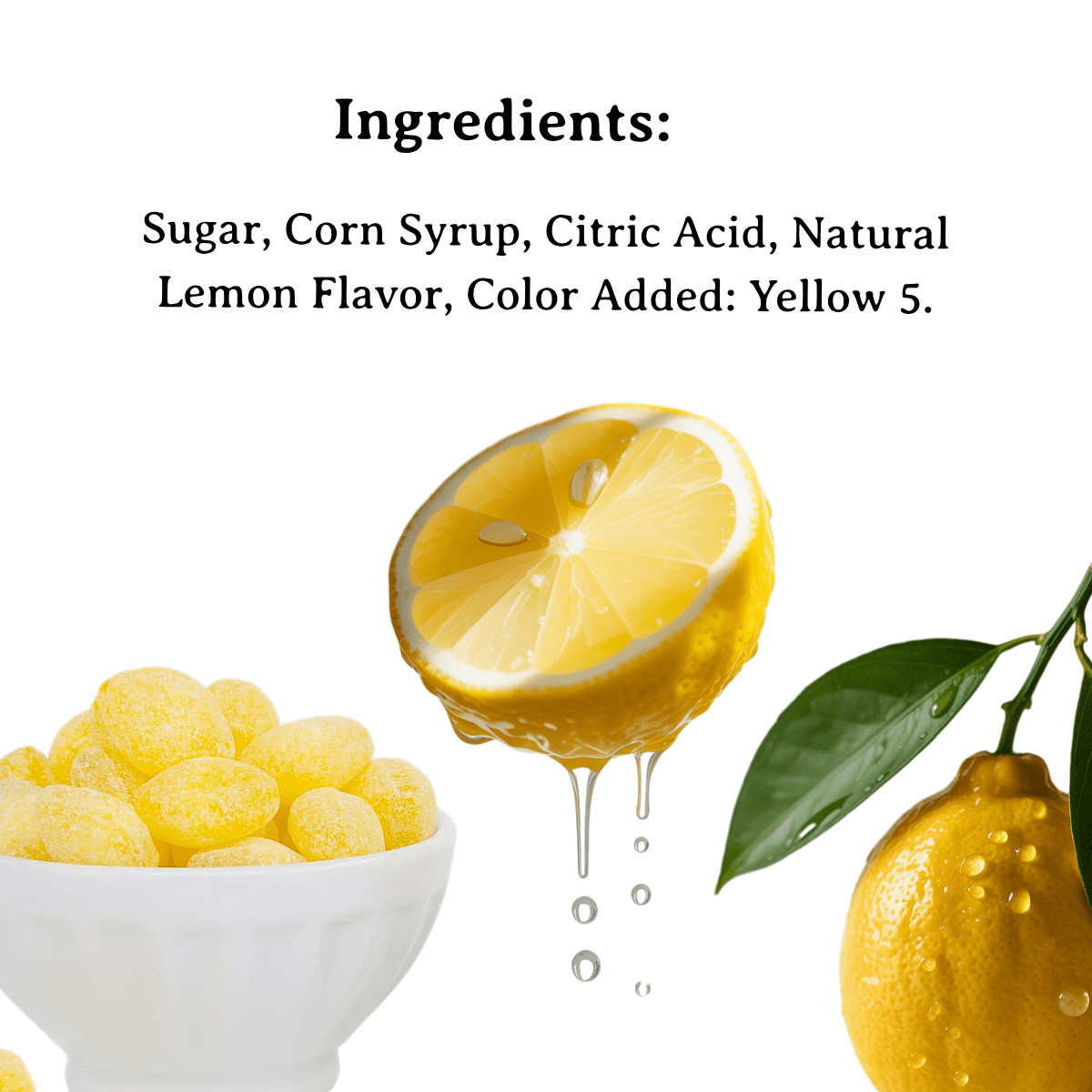 Natural Lemon Drops Candy |5 Pounds (80 oz) | Old Fashioned Hard Candy - Classic Tart-Sweet Flavor, Unwrapped