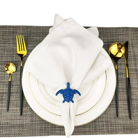 

6 Pcs Napkin Rings For Home Décor Dining Table Banquet Family Gathering Blue Fangkenuo