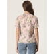 thumbnail image 4 of Blusa floral Allegra K con ribete de volantes y manga corta Rosa Gris XS, 4 of 4