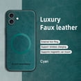 thumbnail image 3 of ELEHOLD PU Leather Case For iPhone 16 Plus Slim Magnetic Shockproof Cover, [MagSafe Compatible], [Lens&Screen Protection], Drop protection Case - Green, 3 of 11