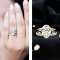 thumbnail image 4 of Rosec Jewels Lab Grown Diamond 3 Carat Oval Engagement Ring with Band - IGI Certified - E-VS1 Quality - Wedding Ring Set for Women, 14K Yellow Gold, US 12.00, 4 of 9
