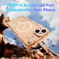 thumbnail image 7 of Designed for iPhone 15 Pro Magnetic Phone Case,Compatible with Mag-safe,Cute Curly Wave Frame Design,Sparkly Bling Glitter Shockproof Anti-fall Rugged Transparent Phone Case,Gold, 7 of 7