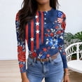 thumbnail image 4 of Women’s Long Sleeve Crewneck Top with Dog and Butterfly Print Ribbed Knit Casual Pullover for Daily Wear Blue S, 4 of 7