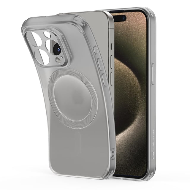 Funda de teléfono ESR para iPhone 15 Pro Max con MagSafe Frosted Grey