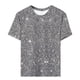 thumbnail image 3 of Camiseta de manga corta con estampado digital para mujer - Cuello redondo, gráfico moderno - Top informal y cómodo para el verano - Tallas S-XXXXL, 3 of 3