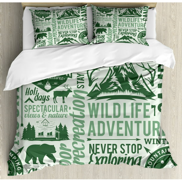 Camping Duvet Cover Set King Size Outdoors Recreation Wildlife