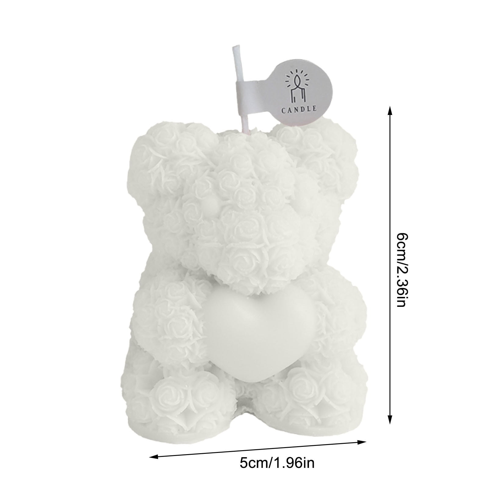 YUNAFFT Bowtie Rose Bear Candle Mold - 3D Teddy Bear Silicone Mold for DIY Handmade Soaps, Epoxy Resin Crafts, Father's Day Gifts