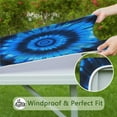 thumbnail image 6 of Blue Tie Dye Spiral Pattern Square Fitted Tablecloth with Elastic Edge,Square Table Cover,Washable Elastic Table Cover for Home Kitchen Party Decor 34"x34", 6 of 6