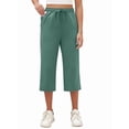 thumbnail image 3 of Siliteelon Wide Leg Capri Pants for Women Loose Sweatpants with Pockets, 3 of 7