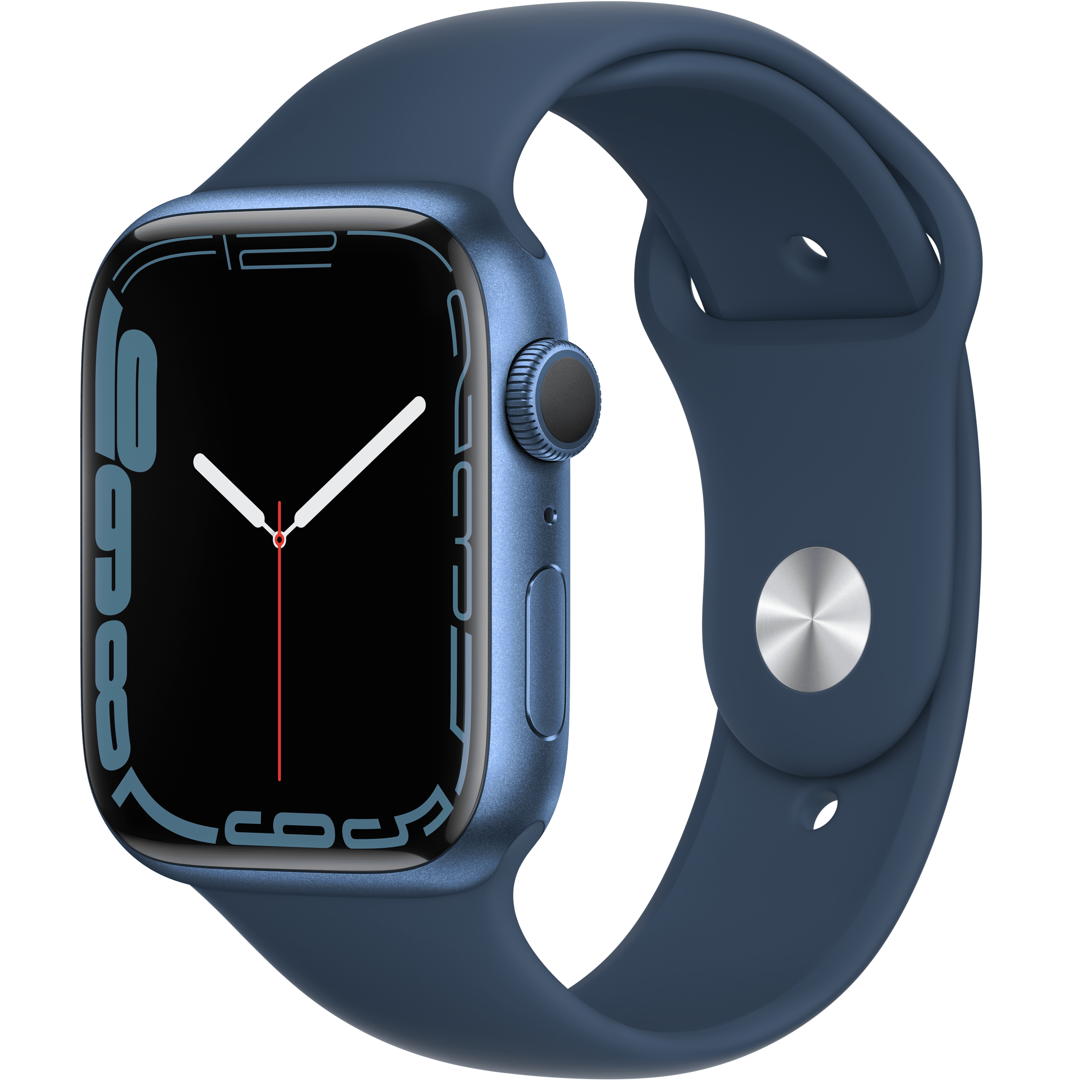 Apple Watch Series 7 GPS, 45mm Blue Aluminum Case with Abyss Blue Sport  Band - Regular