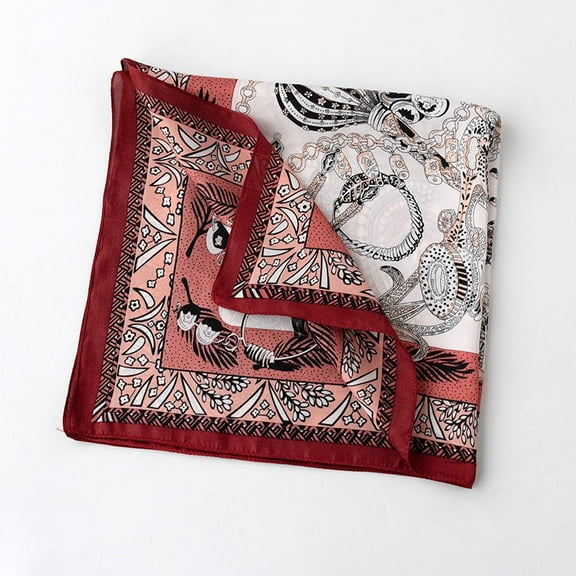 ERDOUY Fashion Small Neck Scarf Silk Feeling Head Scarves Satin Square Bandanas Mother Day Gift for Women 27.5*27.5inch （Red）
