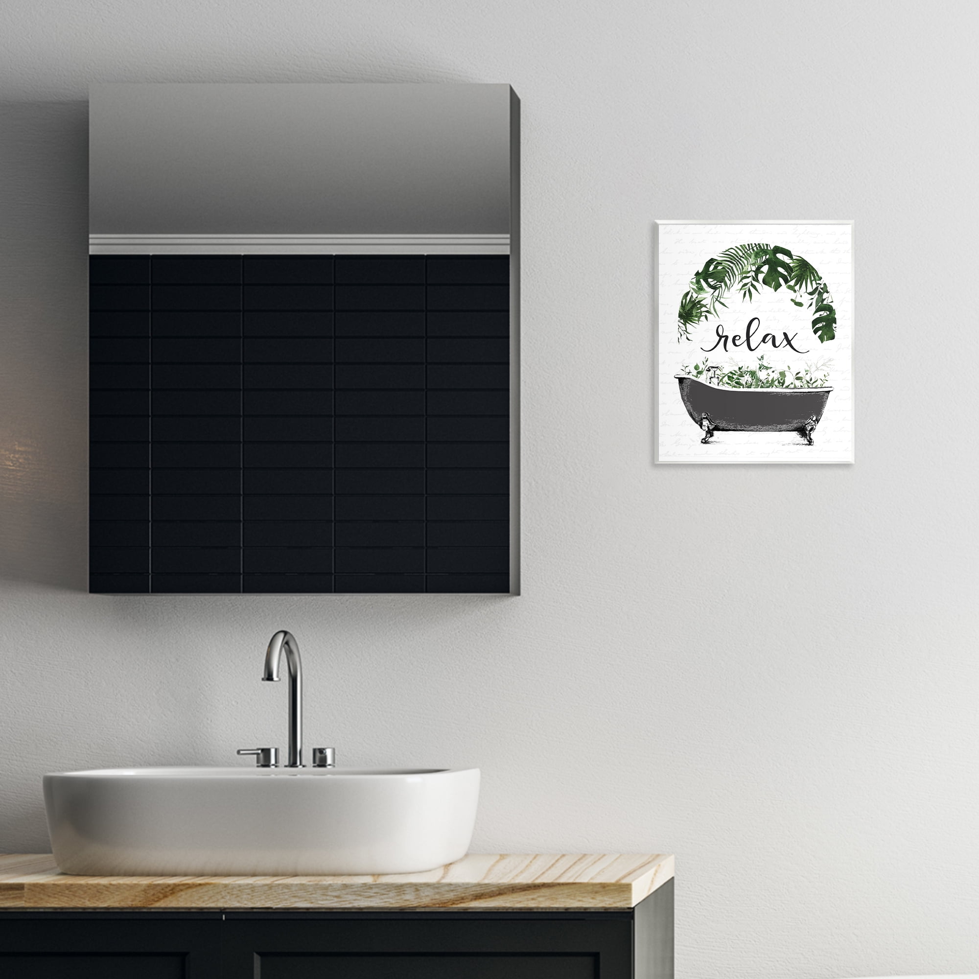 Tropical Bath Relax Wall Plaque Art, design by Lettered and Lined