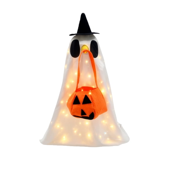 Ghost Set Light Up Glowing Figurine 4 Piece for Porch Yard Indoor Halloween Party Decor