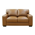 thumbnail image 2 of Benjara Nyk 65 Inch Cushioned Loveseat, Track Arms, Tan Leather Match Upholstery, 2 of 3