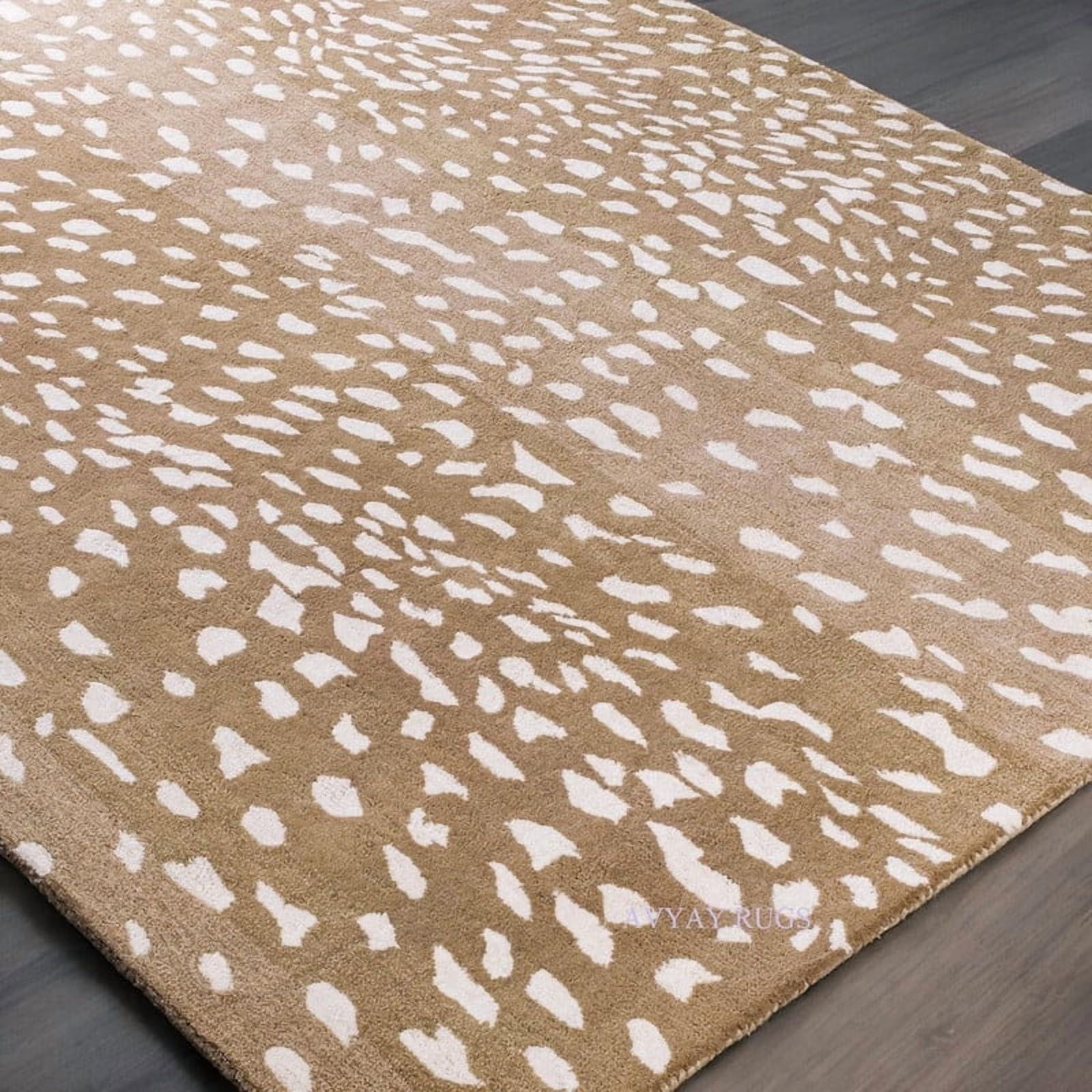 Avyay Rugs Antelope Cheetah Hand-Tufted Wool Area Rug – Contemporary Animal Print Carpet for Living Room, Bedroom & Office – 10x14