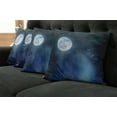 thumbnail image 5 of Ambesonne Moon Throw Pillow Cover 4 Pack, Starry Night Sky Full Moon, 16", Black Blue White, 5 of 5