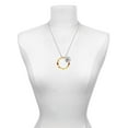 thumbnail image 3 of Delight Jewelry Acrylic 1 1/2" Ring with 4mm Crystal Mixed Brown and Yellow Silvertone Script Initial Disc - K - Charm Necklace, 20"+3", 3 of 4