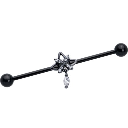 Body Candy 14G 1 1/2 Industrial Barbell - 316L Stainless Steel Cartilage Earring Gothic Star Helix Barbell for Women Men