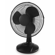 Mainstays 12-Inch Table Fan, Black, Adjustable 3-Speed Settings with Oscillation, FT30-8MBBV