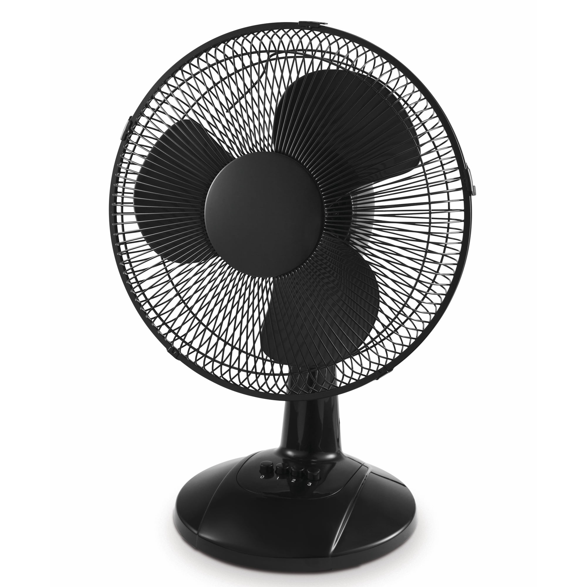 Mainstays 12-Inch Table Fan, Black, Adjustable 3-Speed Settings with Oscillation, FT30-8MBBV