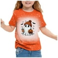 thumbnail image 1 of MIASHUI T-shirt Décontracté Mignon Imprimé pour Filles pour les Célébrations Halloween, Manches Courtes, Col Rond, Haut pour Tous les Jours, Vert Pâle, 6-7 Ans, 1 of 4
