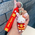 thumbnail image 4 of Chinese Animals Rabbit Miniature Key Chain Fashion Keychain Backpack Pendant Keyring Lucky Pendant Key Buckle Cute Keychains Bunny Type 4, 4 of 6