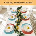 thumbnail image 5 of Red Light Blue Ombre Round 13 Inch Placemats Set of 4, Abstract Modern Art Aesthetics HeatResistant Non Slip Place Mats for Dining Table, Wipeable Braided Kitchen Table Mats for Housewarming, 5 of 9