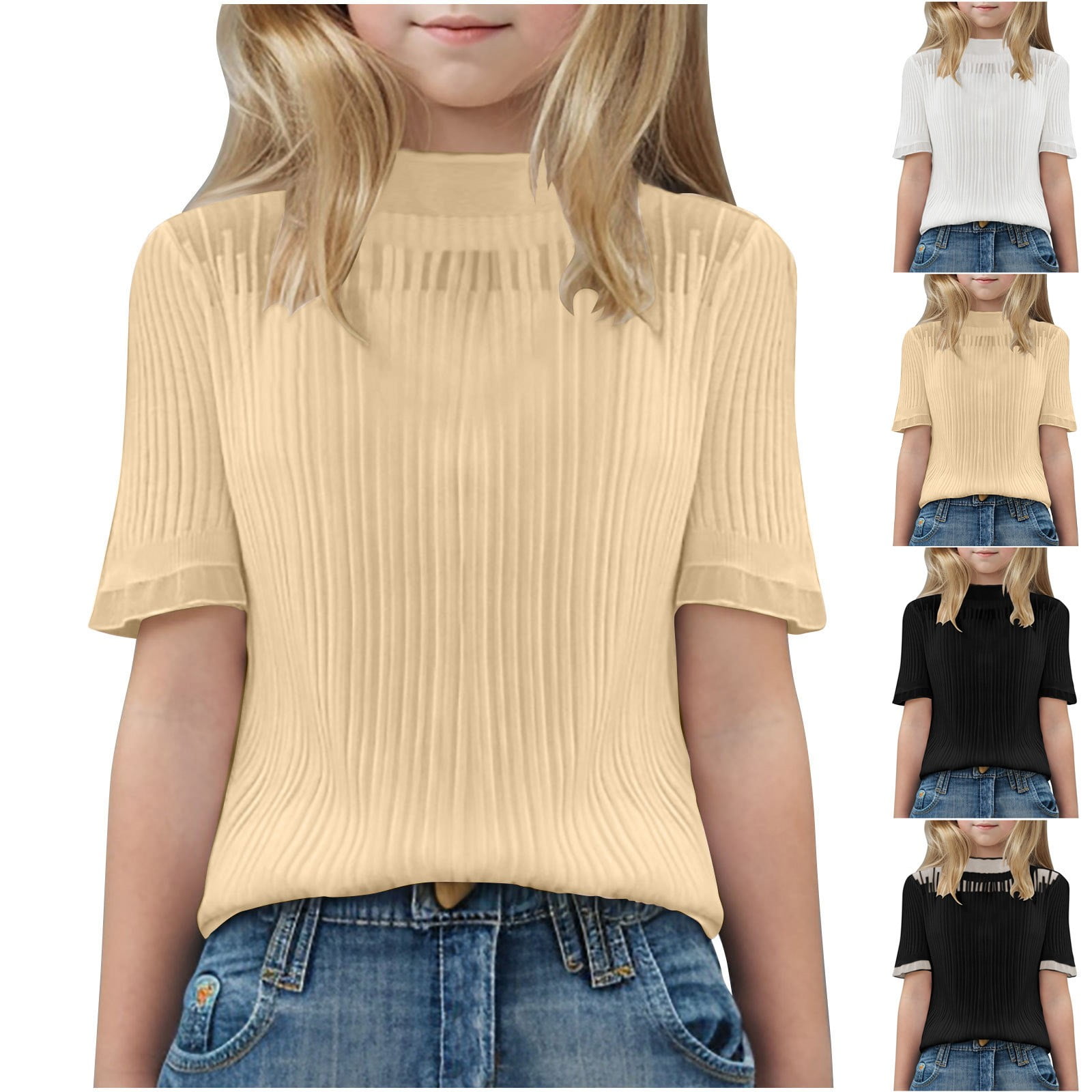 Toddler Girls Sweaters Winter Knitwear Hand Embroidered Bow Kids