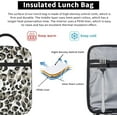 thumbnail image 5 of Reusable Lunch Bag Gray Leopard Print Insulated Lunch Box Container Portable Cooler Thermal Lunch Tote Bag for Women Men Adult Work Office Picnic Travel Beach, 5 of 6
