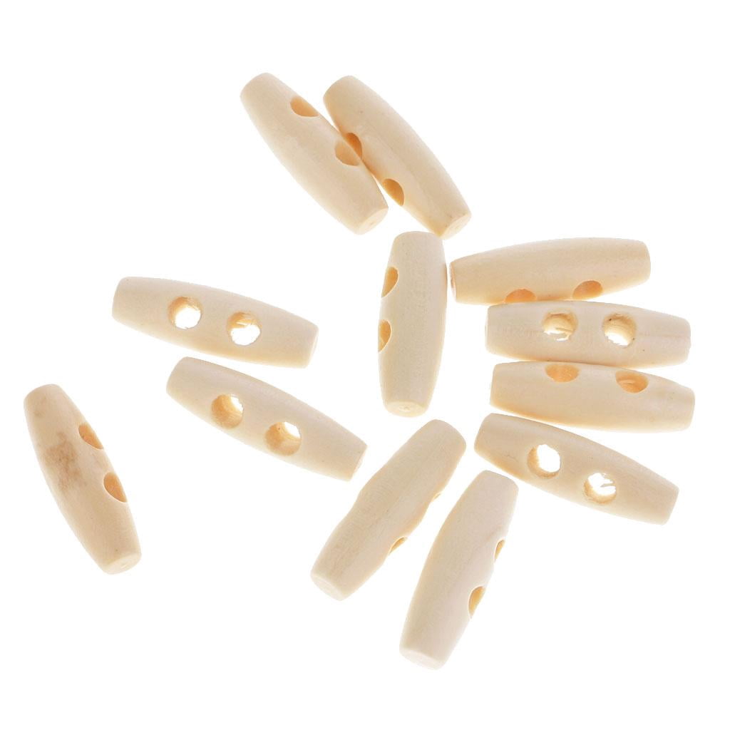 amagogo 3x50Pcs Wood Sewing Toggle Buttons Cloth Accessories 2 Holes 3 Pcs