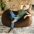 Big Joe Fuf Media Lounger Foam Filled Bean Bag Chair with Removable